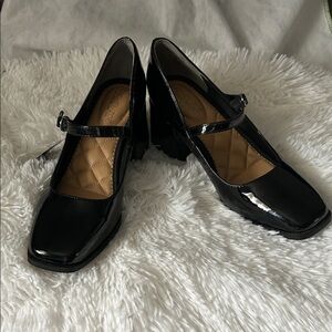 Rachel Zoe Black Patent Mary Jane Heels
